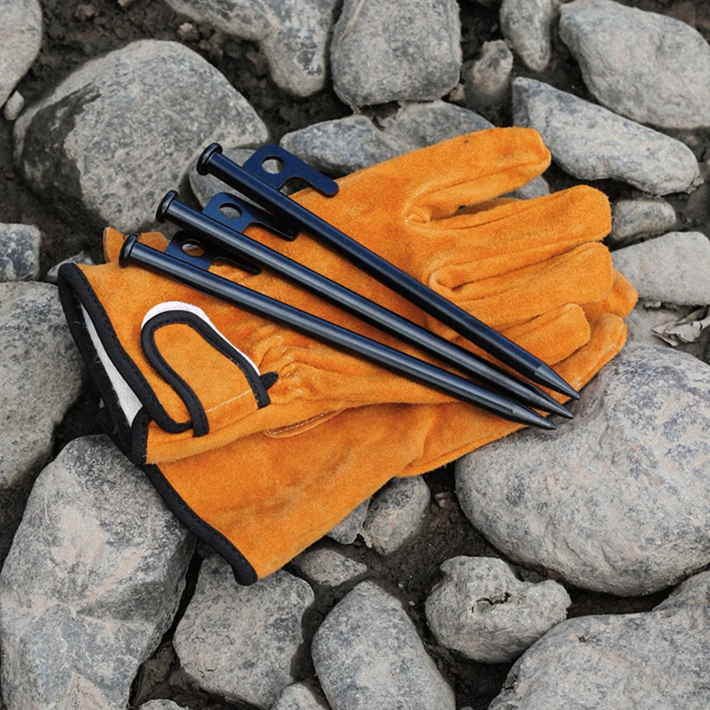 Outdoor Camping BBQ Gloves Thickened Cowhide Microwave Gloves Heat Resistant Fireproof Oven Mitts Portable Clamping Glove Stove