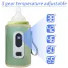 USB Milk Water Bottle Warmer  for Breastmilk and Formula with Led Display, 5 Temperature Adjustable Baby Milk Warm Keeper 4
