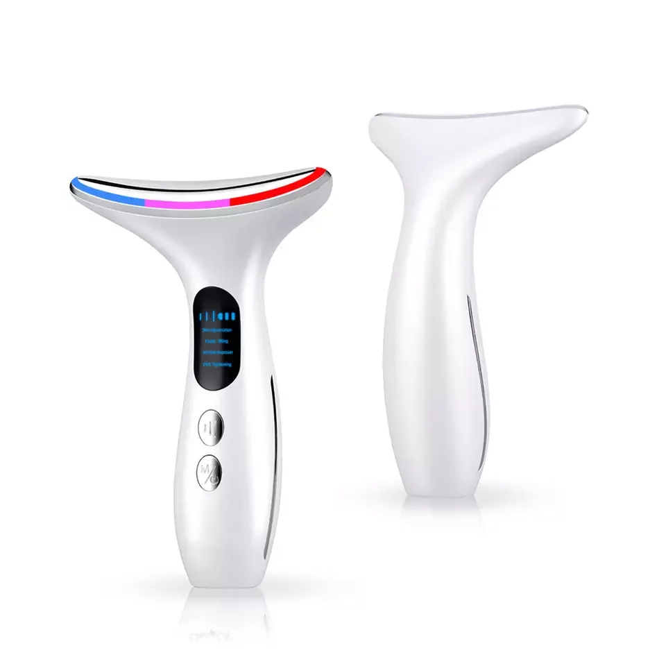 

EMS Microcurrent Beauty Neck Face Device LED Photon Firming Rejuvenation Anti Wrinkle Thin Double Chin Facial Skin Care Massager