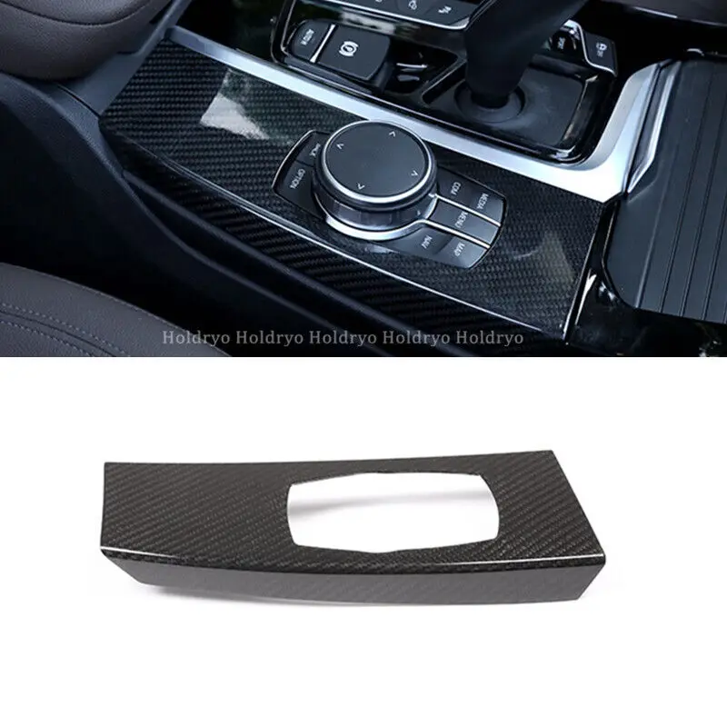 

Dry Carbon Fiber Central Rotary Multimedia Knob Panel Cover For BMW X3 X4 18-22