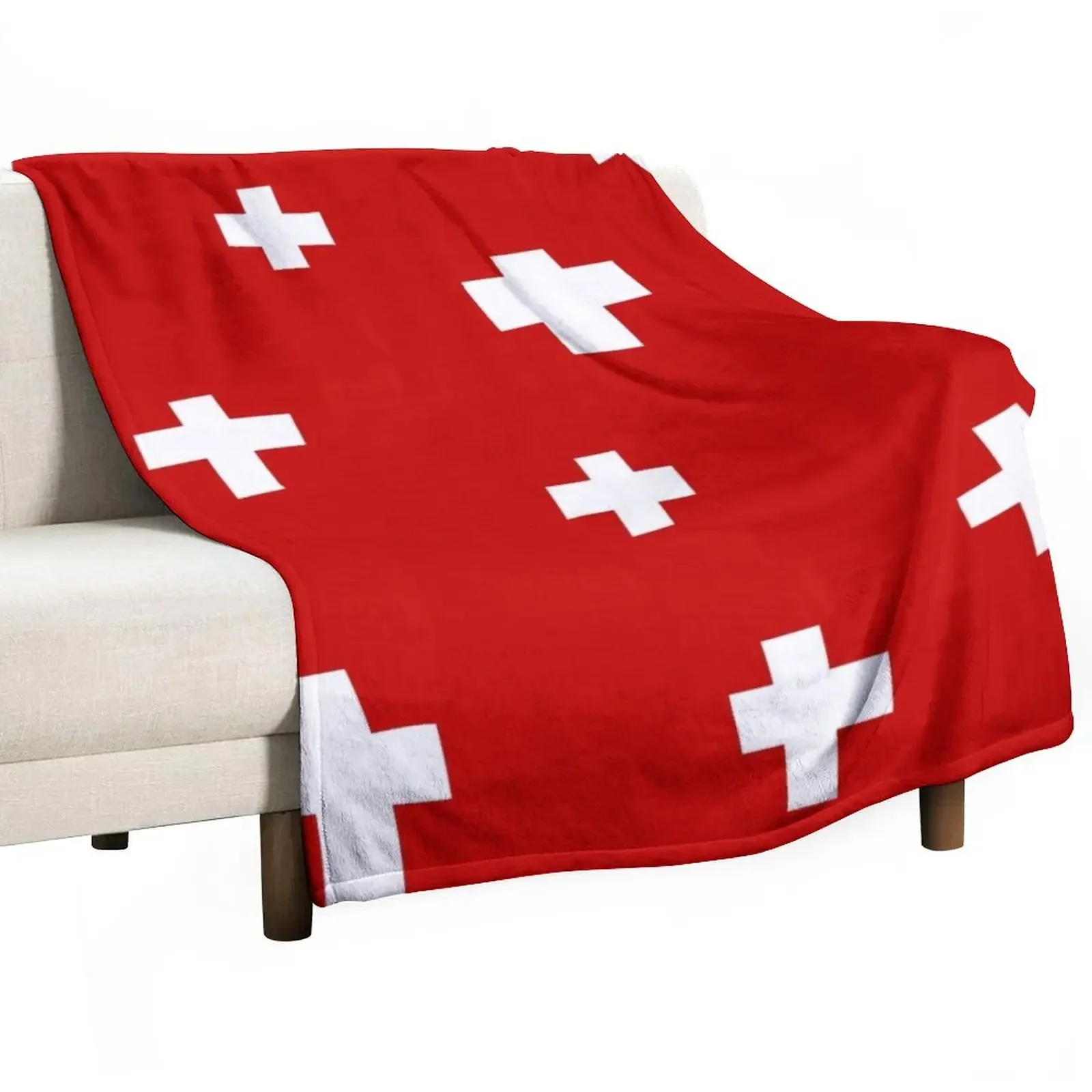 

Swiss flag Throw Blanket Fluffys Large Thins warm for winter Decorative Beds Blankets