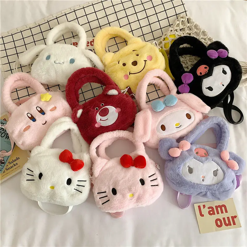 Kawaii Hello Kitty Wypchane Pluszowe Torba Cinnamoroll Kuromi Miękka Torba Typu Crossbody Plecak Prezent Urodzinowy Dla Dzieci Kreskówka Sanrioed Bag