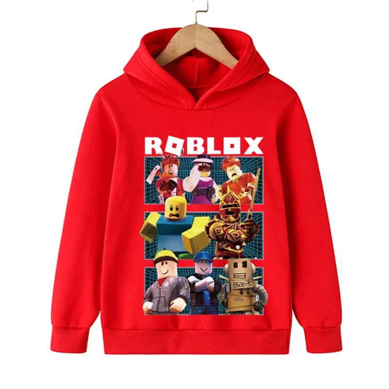 Boys Funny Robloxing Game Print Hoodies Cartoon Long Sleeve Children Pullover Spring Kids Girls Tops Children Clothes 3-14 Years children's sweatshirts