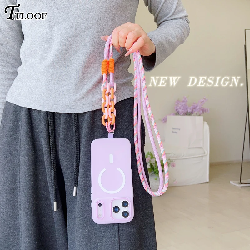 Magnetic Phone Case with Crossbody Strap and Lanyard - Magsafe Soft Cover