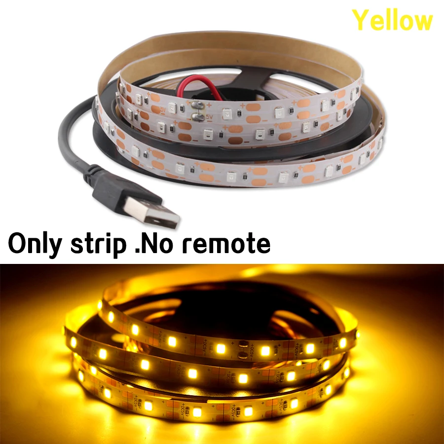 USB Led Strip Light 5 V 2835 Warm White Cable Tape Diode USB 5 V Volt Led Strip Light Lamp TV PC retroilluminazione per Room Home Decor