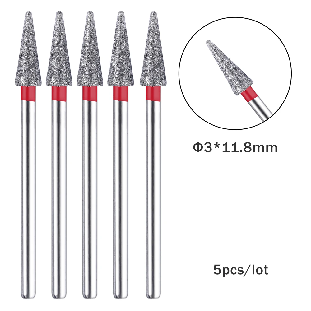 Diamond Nail Drill Rotary Bits Milling Cutter Manicure Burr Cuticle Clean Electric Cutter Drill Bits Accessories 5pcs/lot nail drill bit electric nail drill bit manicure drill bit
