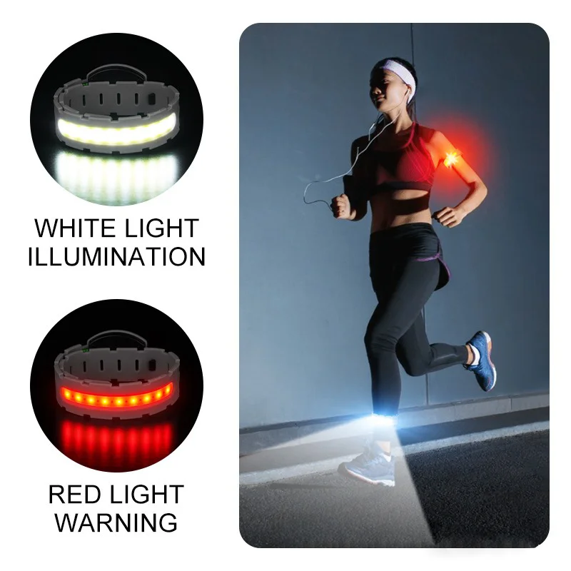 3 Modes COB LED Armband Light 400mAh Type C USB Rechargeable Sport Night Running Warning Light IPX4 Waterproof Cycling light