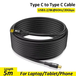 High - Speed 5M USB - C to USB - C Cable - 8K Video, 20Gbps Data Transfer, 100W Power Delivery - 5m (100W PVC 5M)