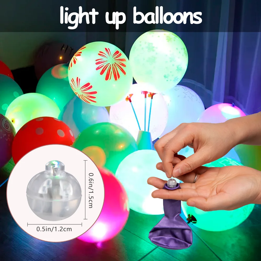 Luci Palloncino Led, 100 Pezzi Mini Palloncini Led, Festa In Palloncini Led  Con Luce Colorate, Rotonda Palloncini Luminosi Per Compleanno, Matrimonio