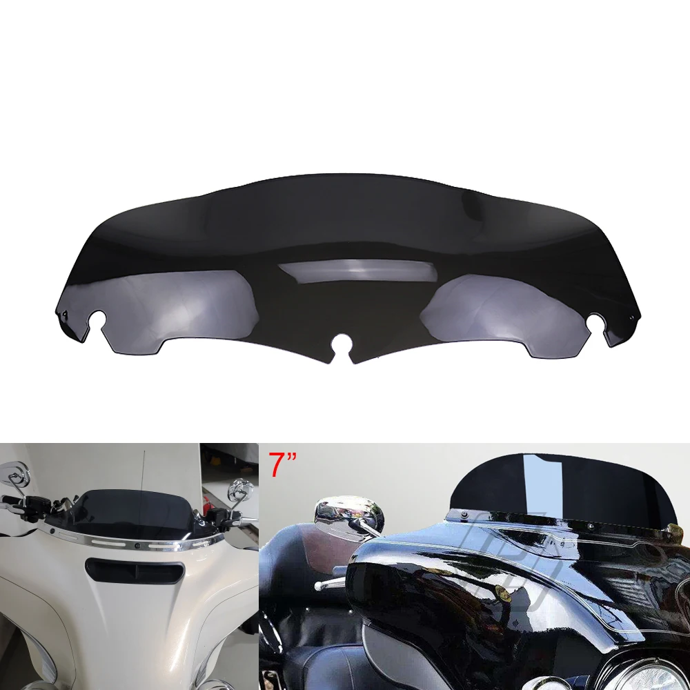 

Black/Smoke Motorcycle 7" Wave Windshield Fairing Windscreen Cover For Harley Electra Street Glide Touring 2014-up 2015-2020