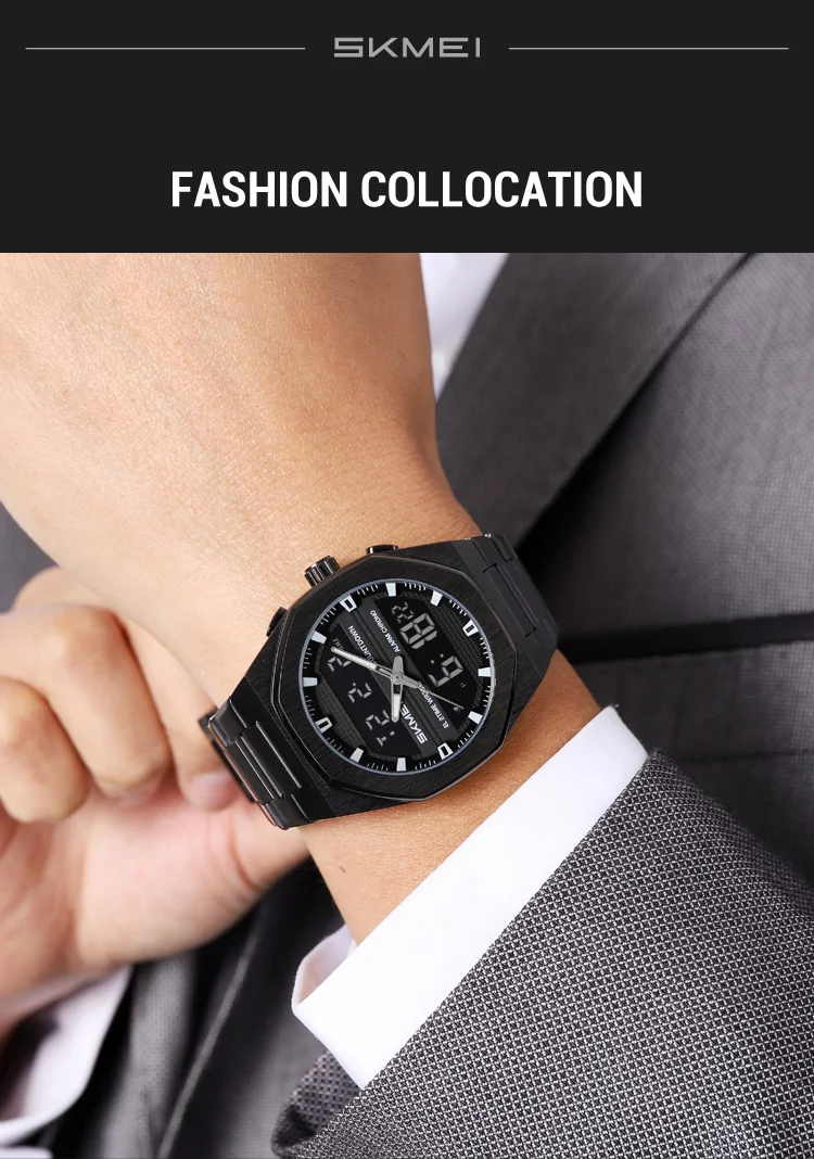 SKMEI 2624 Neue Freizeit Herren Mode Sport Business Chrono Quarz Digitaluhr Dual-Display Armbanduhr Uhr Relogio Masculino – Detail 10