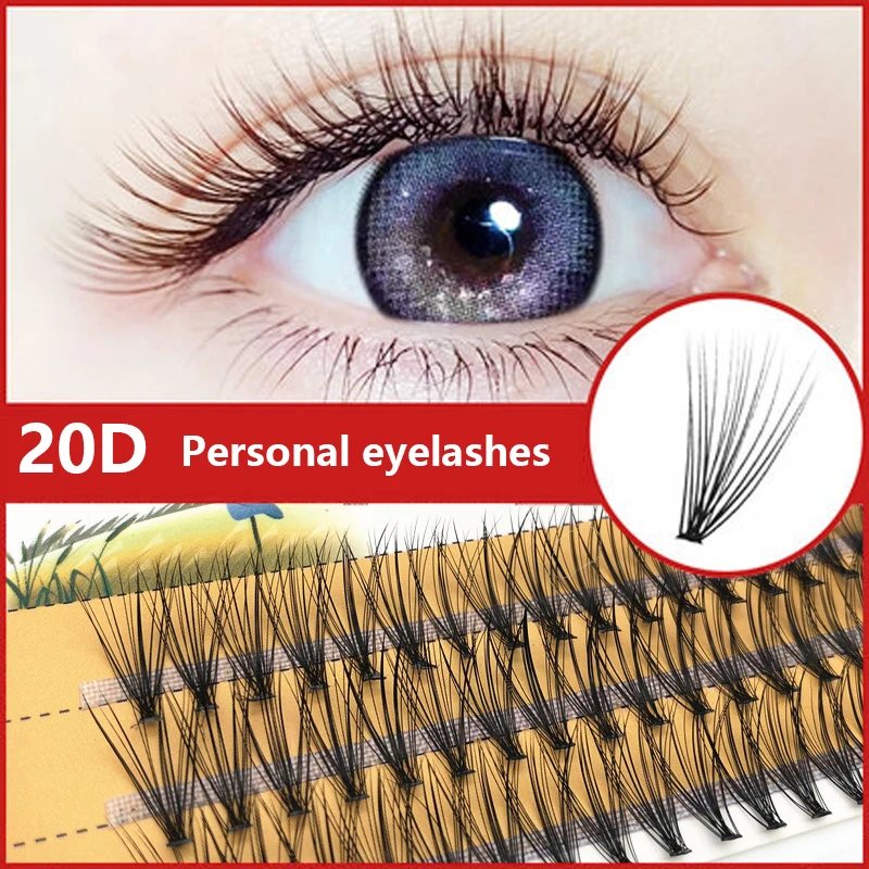 60 Arten von 20D-Transplantationswimpern, 0,07 mm Dicke, handgefertigt, 20D Hot Melt künstliche Wimpern, künstliche falsche Wimpern, kostenlose Lieferung