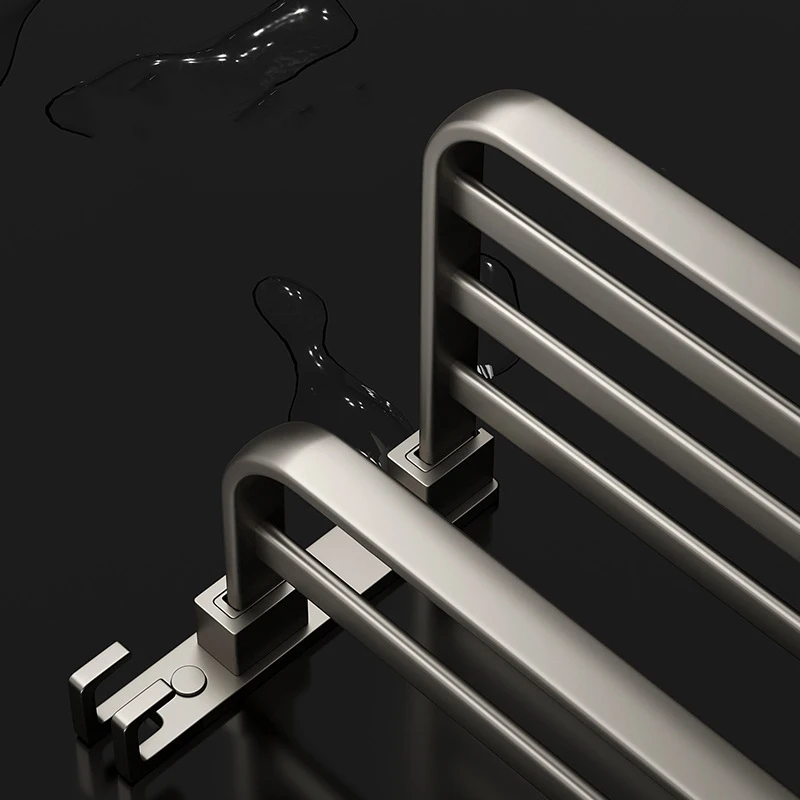 Folding towel rack towel holder Movable Wall Mounted Hook Rail Shower Bathroom Accessories