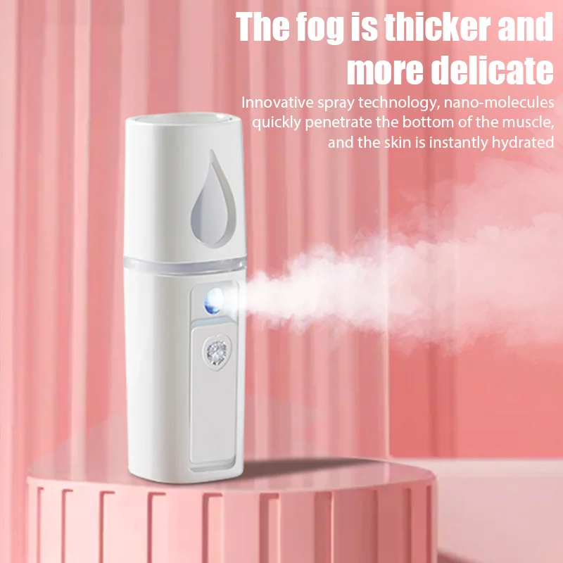 Mini Nano Mist Sprayer Cooler Facial Steamer Humidifier USB Rechargeable Face Moisturizing Nebulizer Beauty Skin Care Tools