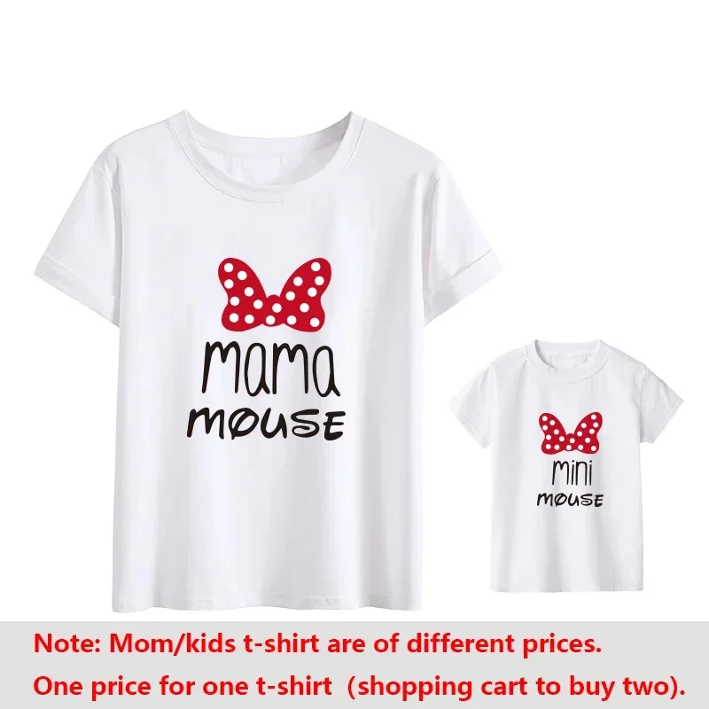 Korean Mama Mouse And Mini Mouse Daughter Kids Tops Baby Outfits Cartoon Mom and Me T-shirt Family Look Matching Outfits 6