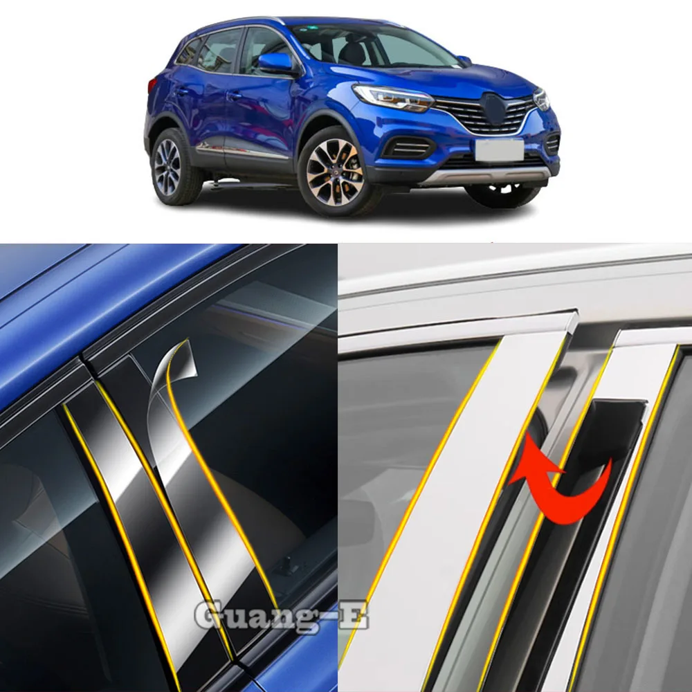 

Car TPU/Glossy Mirror Pillar Post Cover Stickers Accessories 8pcs For Renault Kadjar 2015 2016 2017 2018 2019 2020 2021