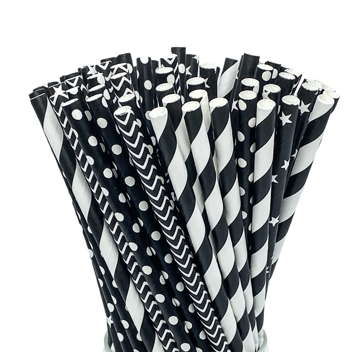 6*197MM Color Series Bulk Paper Straws For Drinkware, Wedding Party, Restaurant Juice, Dessert and DIY Decoration--200 Pcs/Pack