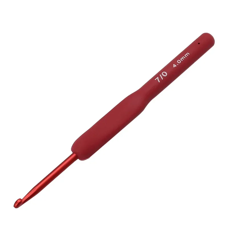 Description Picture 4 of itemSet 2-10 mm Crochet Hooks Frosted Silicone Handle Aluminum Handmade DIY Hook Crochet Sweater Weaving Knitting Sewing Tool