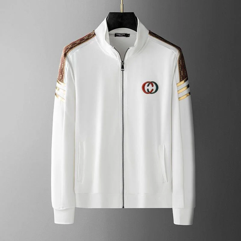 

Luxury brand High end jacket men's autumn new fashion embroidered casual stand collar clothes Korean version handsome versatile