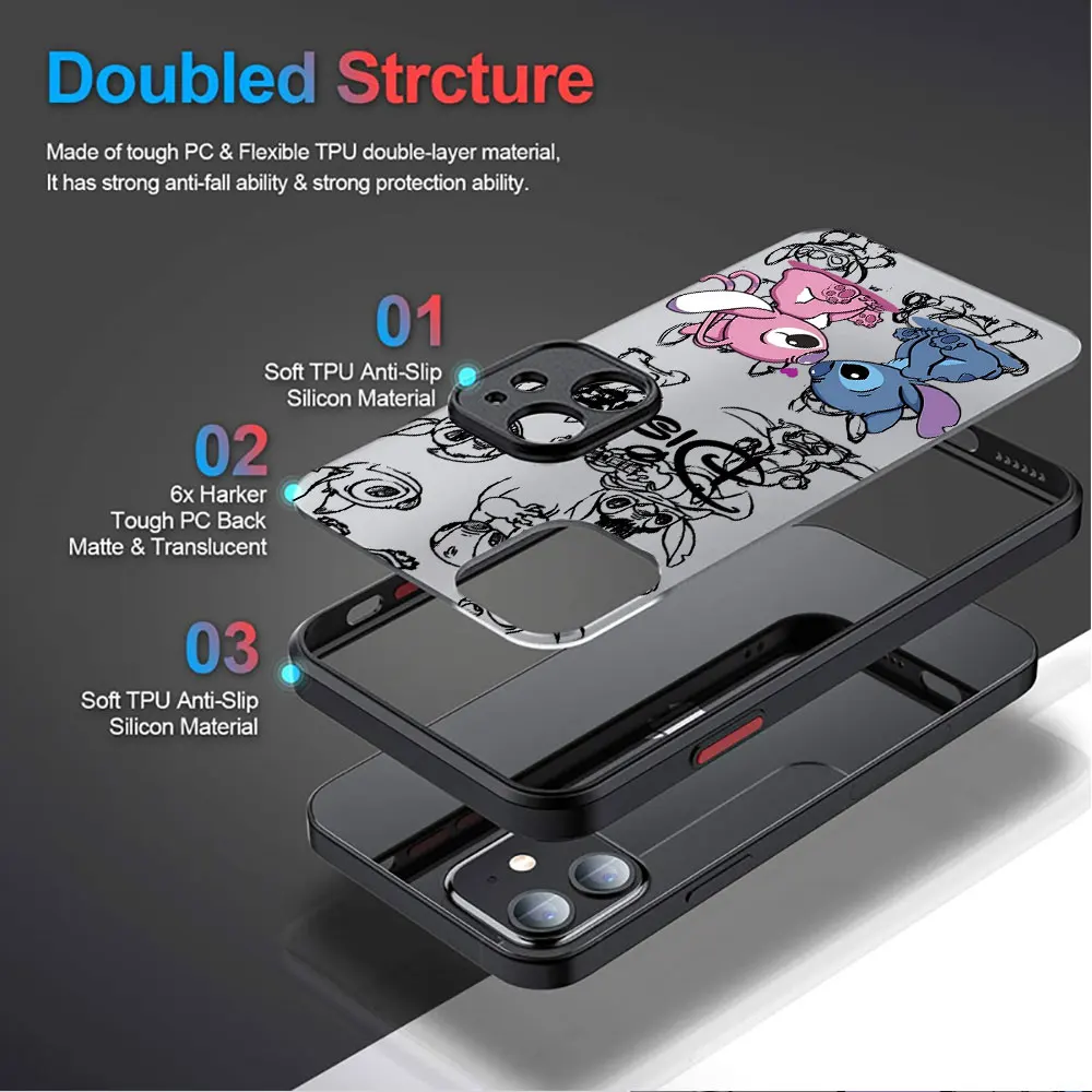 Disney Stitch The Baby Phone Case for Apple iPhone 15 Pro SE 13 12 Mini 11 Pro 7 6S XR XS X 8 Plus 14 Pro Max Shockproof Cover