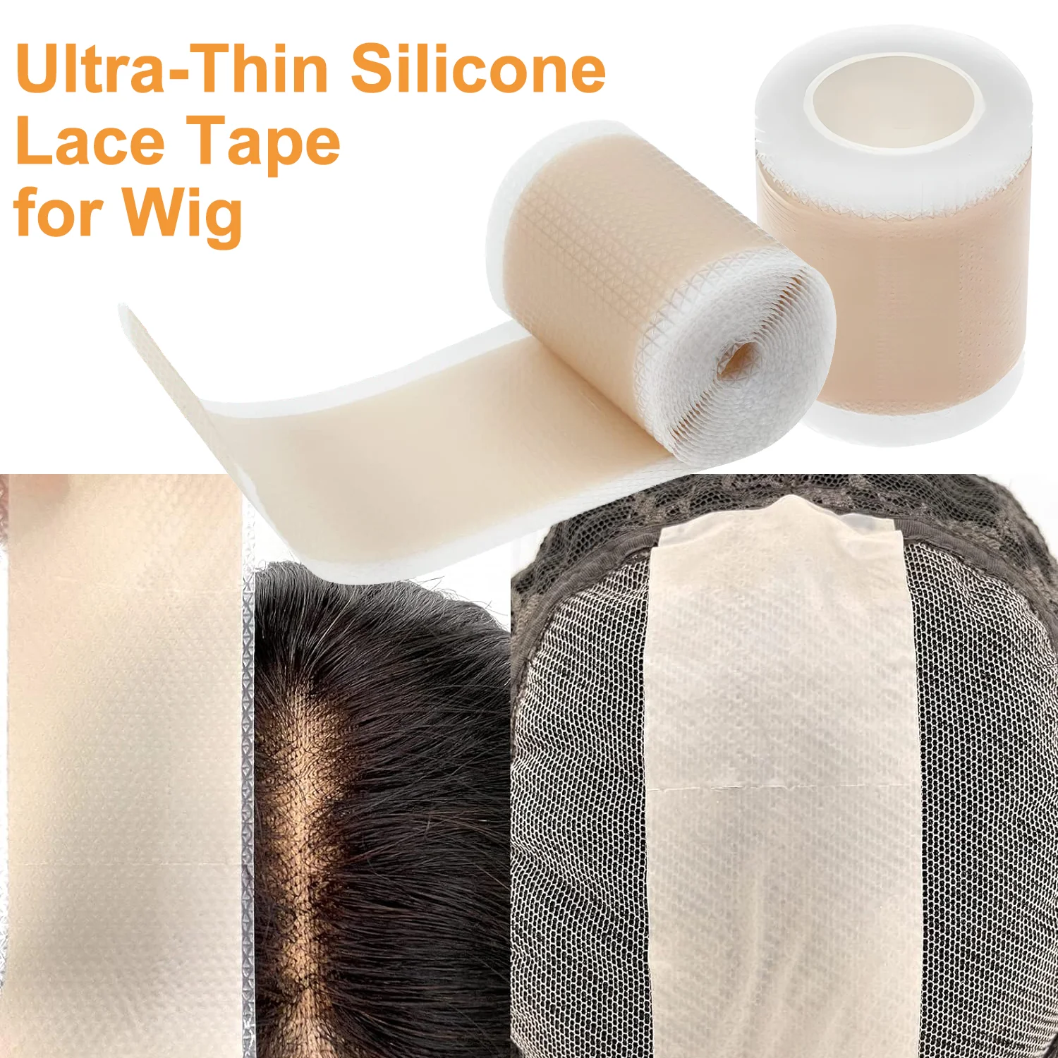 Silicone Lace Tape for Wig 4cm x 150cm Non-Slip Lace Wig Grids Breathable Knots Healer Grip Ultra-Thin