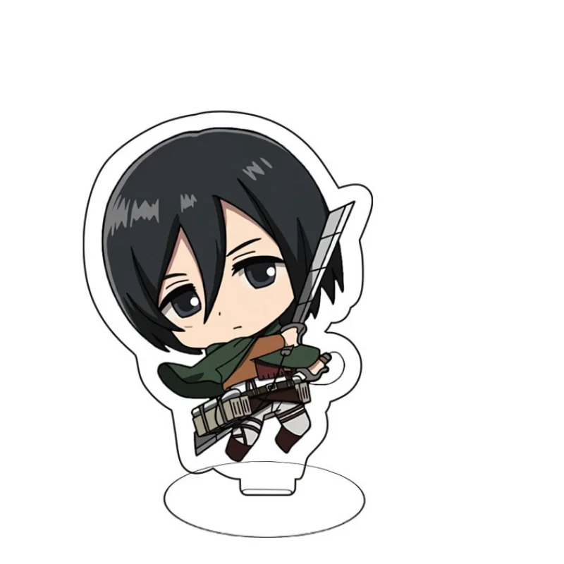 Фото Акриловая подставка для аниме-фигурки Attack On Titan, модельная тарелка, держатель для настольного декора, вывеска, брелок, рождественские подарки, 8 см №2