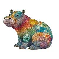 Wooden Puzzles Jigsaw for Adults Kids Unique hippo  Animal Puzzle Holiday Gift Interactive Games Toy Wood Jigsaw 1