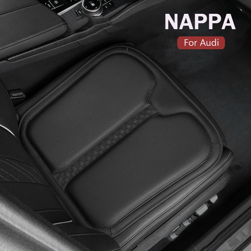 

NAPPA Leather Car Seat Cushion Memory Foam Breathable Seat Booster Cover Protector Anti Slip Bottom For Audi Q1 Q2 Q3 A1 A3 A4
