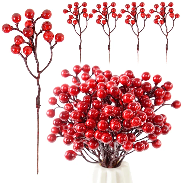 Mixed Red Berry Picks with 8 Large Berries | 13-Inch | Festive Holiday  Decor | Trees, Wreaths, & Garlands | Christmas Berries | Home & Office  Decor