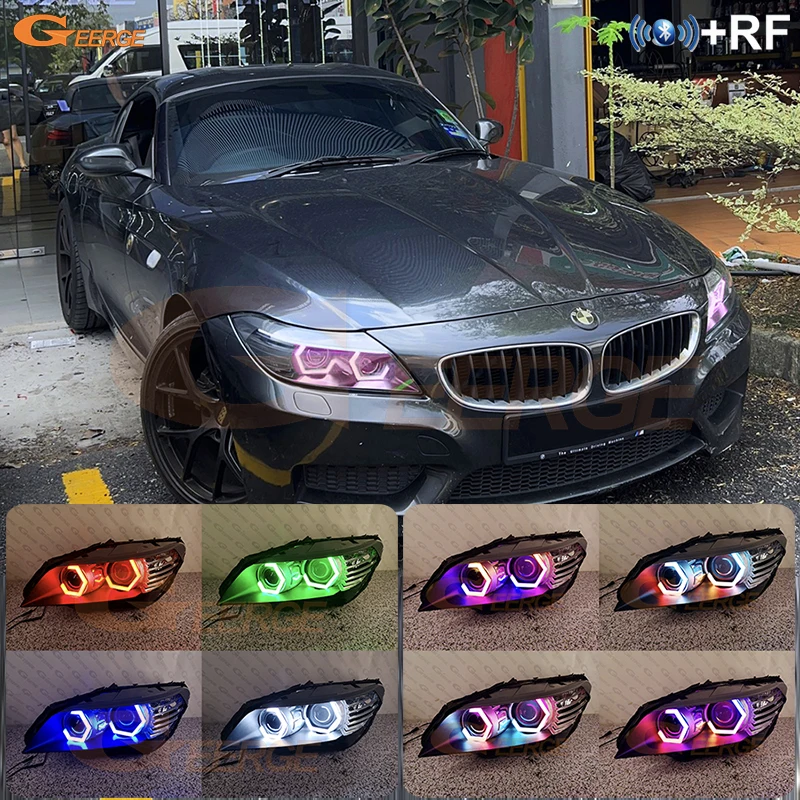 

For BMW Z4 E89 2009 - 2016 Bluetooth-compatible APP RF Remote Hexagon Hex Multi Color LED RGB Angel Eyes Kit Halo Rings