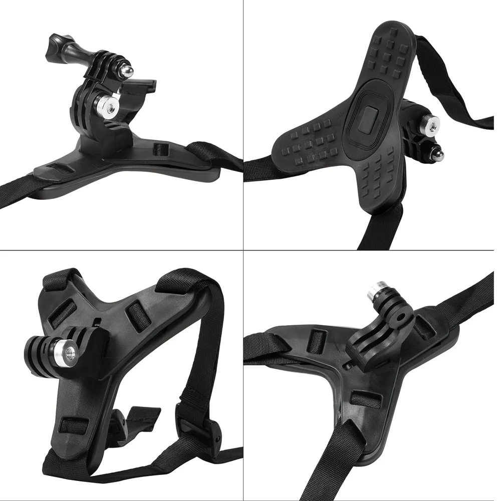 Accessories Kit Motorcycle Chest & Helmet Chin Strap for GoPro Hero 13 12 11 10 9 8 Insta360 SJCAM DJI Osmo Action Camera Phone