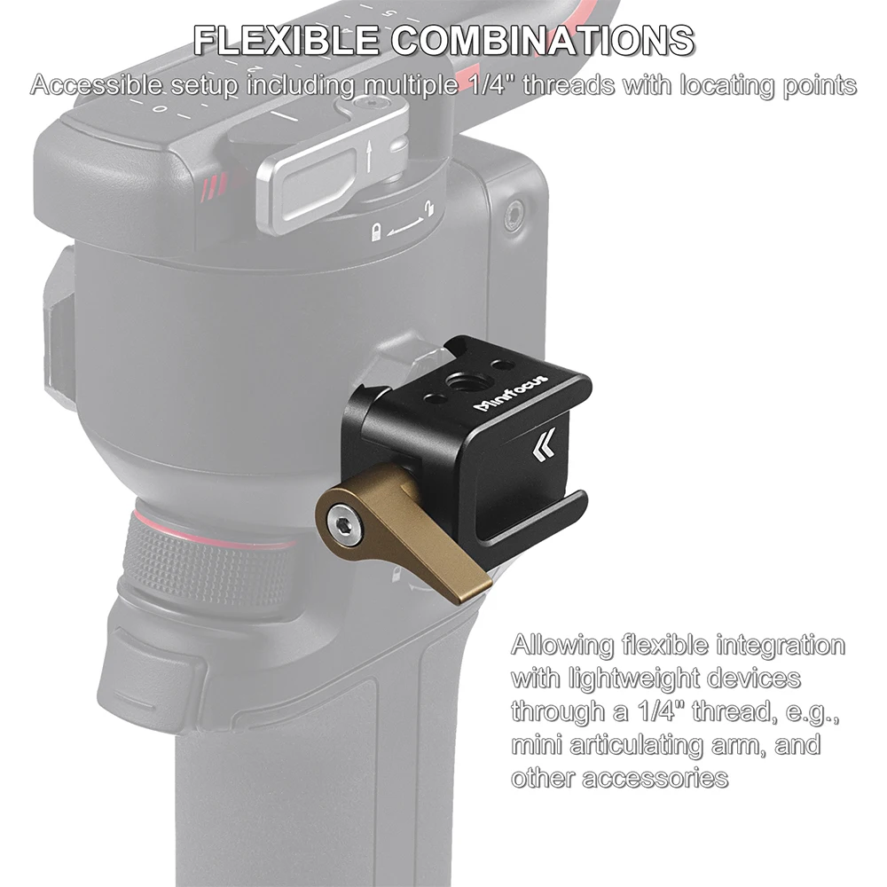 Nitze Triple Cold Shoe Adapter With 1/4" Threaded Hole, 1/4" And 3/8-609862