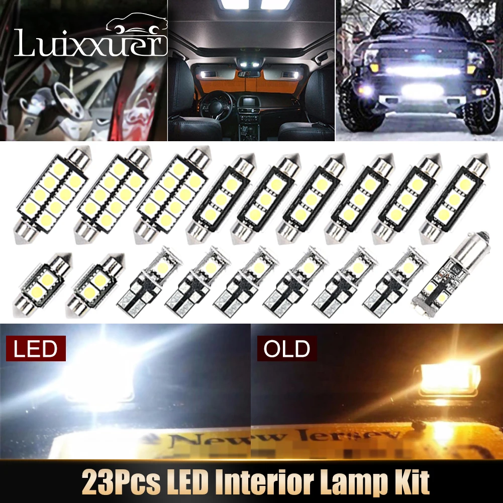23Pcs �ڵ��� ���׸��� ���� T10 LED ���� ���� W5W �� ����Ʈ ���� �� Ʈ��ũ ����Ʈ, BMW X5 E53 2000-2006