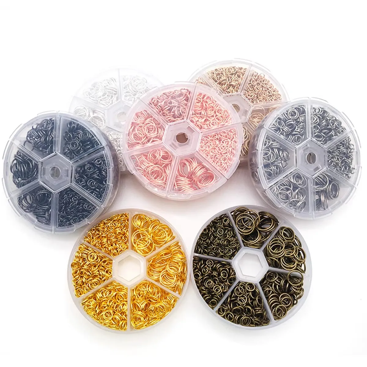 Assorted Jump Rings Set with Opening Tool for DIY Crafts - 1000 Pieces in 6 Sizes