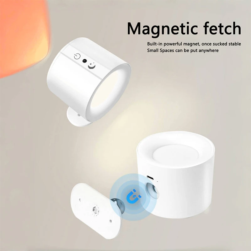Led Wall Lamp 12 colors Timeable Touch Remote USB Recharge Rotatable Wireless Portable Night Light Bedside Bedroom Reading