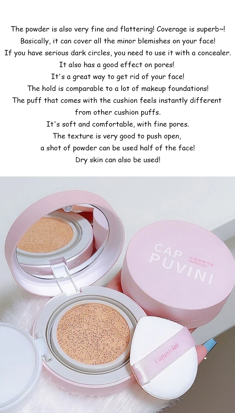 Description Picture 5 of itemAir Cushion CC Cream Natural Moisturizing Foundation Concealer Whitening Oil-control Korean Makepu BB Cream with Cosmetics Puff