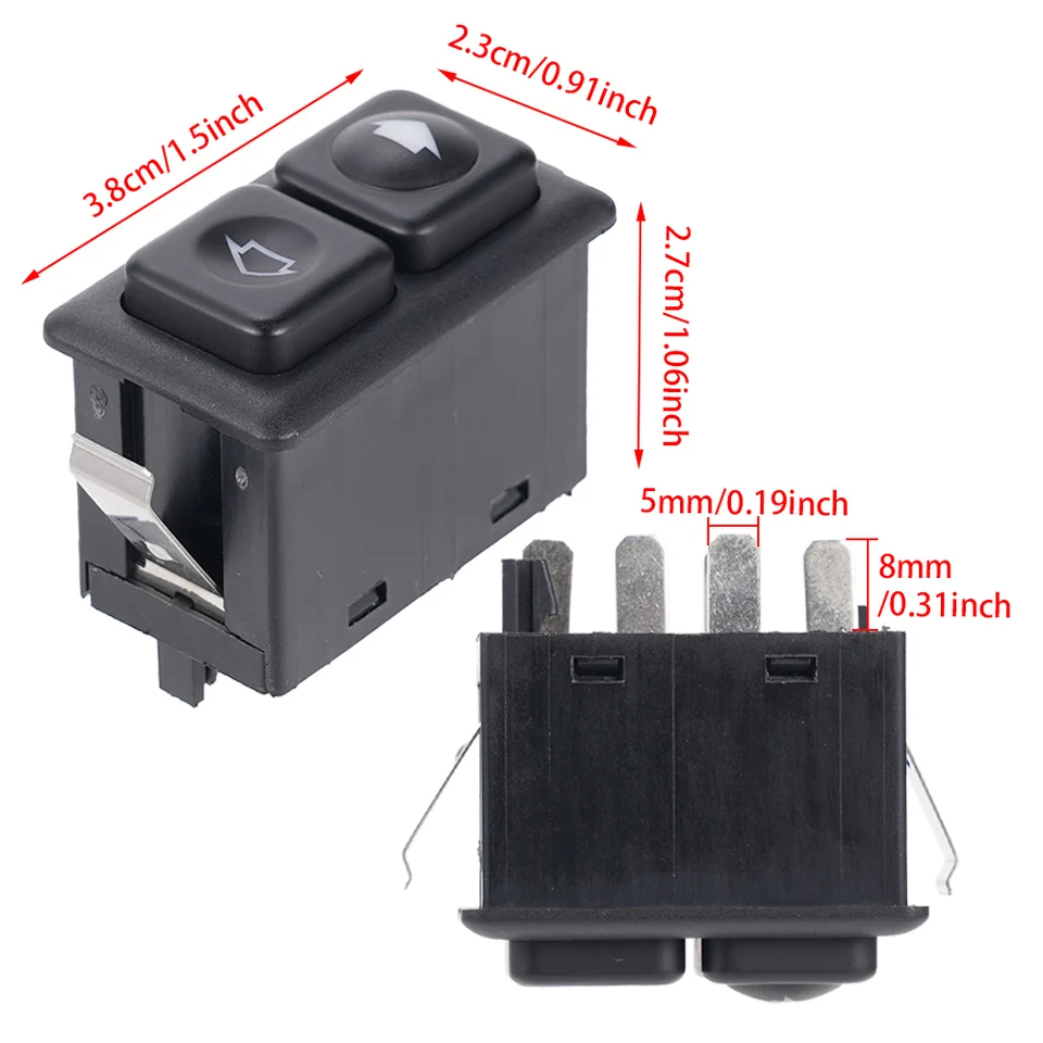 12V DC Alzacristallo auto, interruttore on/off, 5 pin per E23