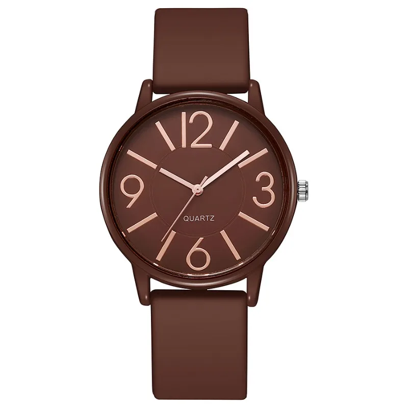 Elegant Women's Quartz Watch with Silicone Strap - Fashion Casual Timepiece
