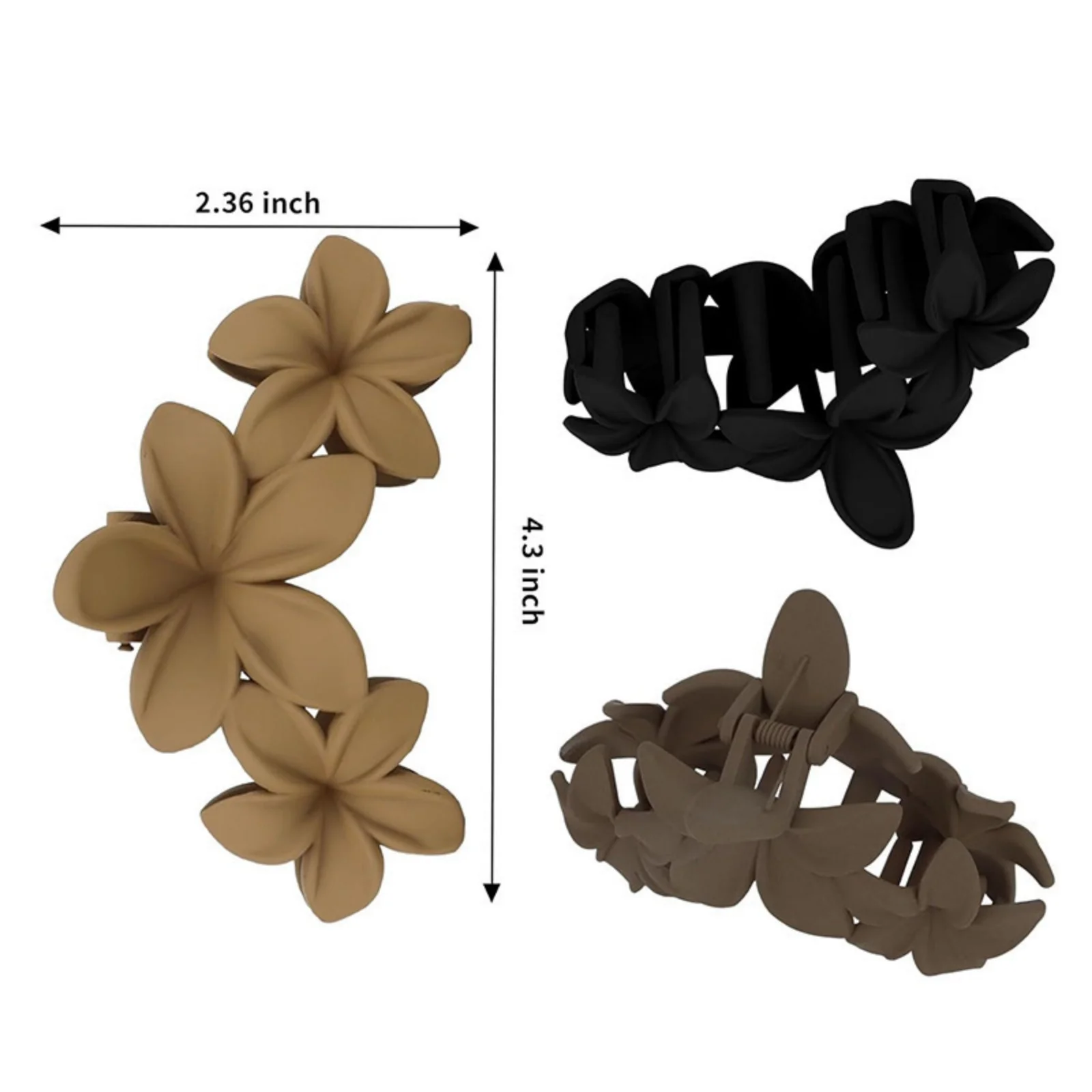 1PC Floral Hair Claw Clips Set, Elegant Flower-shaped Hair Grips in Neutral Tones, Chic Hair Accessories for Women