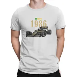 Ayrton Senna Da Silva Men's F1 Tribute Round Collar Pure Cotton T - Shirt - Distinctive Birthday Gift Streetwear - XXXL (WHITE)