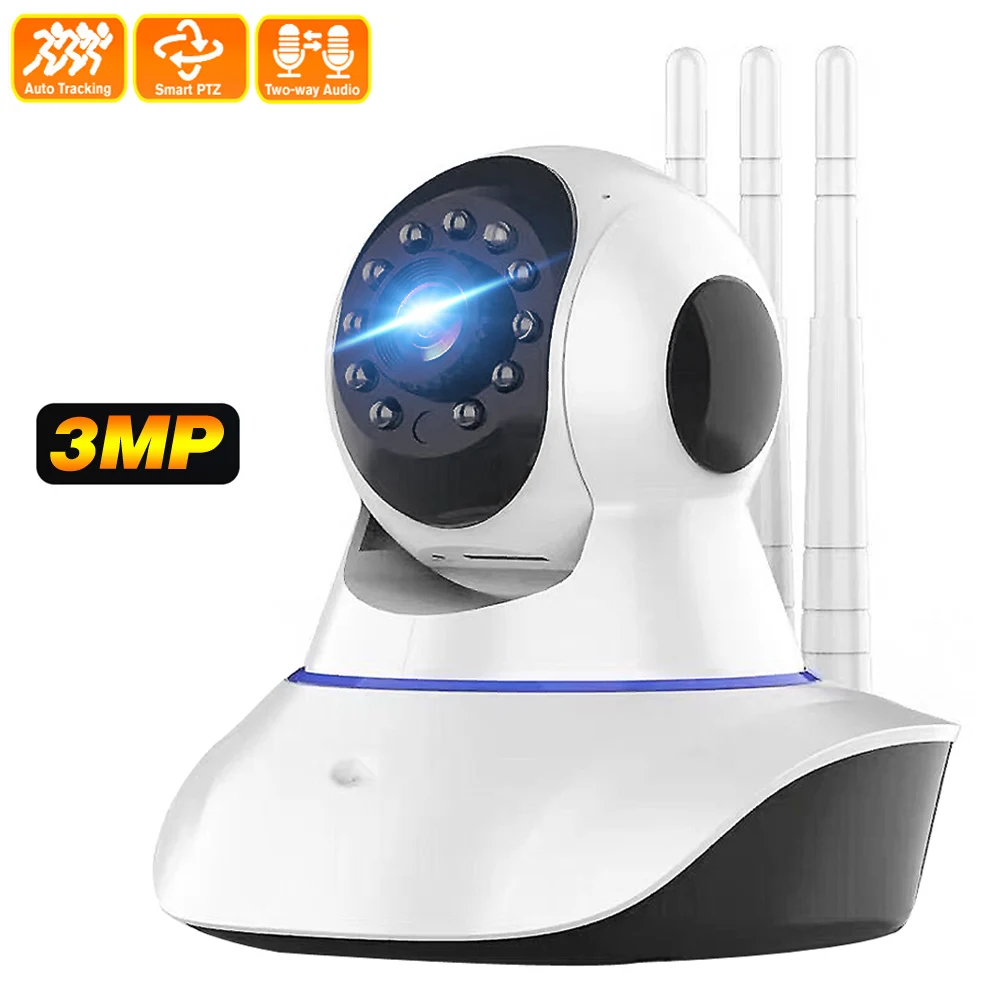 HD 3MP WiFi IP Camera Smart Home Security Protection Indoor Surveillance 360 PTZ Baby Pet Nanny Video Monitor Wireless IP Cam