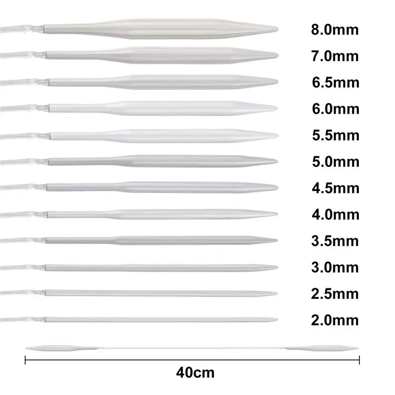 2.0-8mm Sweater Knitting Needle Stainless Steel Ring Needlework 40cm Weaving Circular Knitting Needlework Kits DIY Knitted Tool
