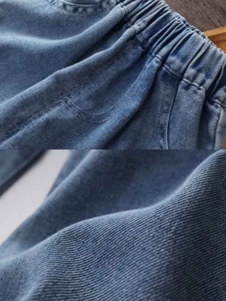 Boys Denim Pants Elastic Waist Trousers Spring Autumn New Jeans Teenager Kids Boys Fashion Sports Casual Clothes 2-12 Years - 6