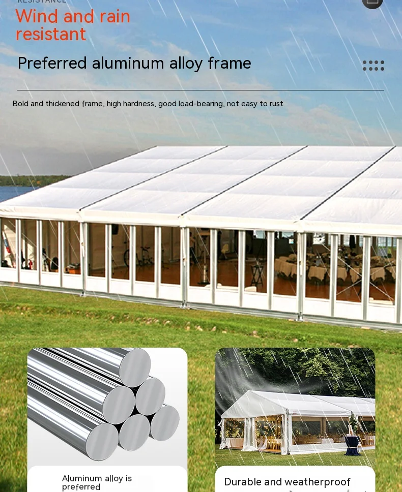 Production Event Ceremony Wedding Tent Auminum Alloy Sunshade Wedding Tent Large Exhibition Storage Tent Customization