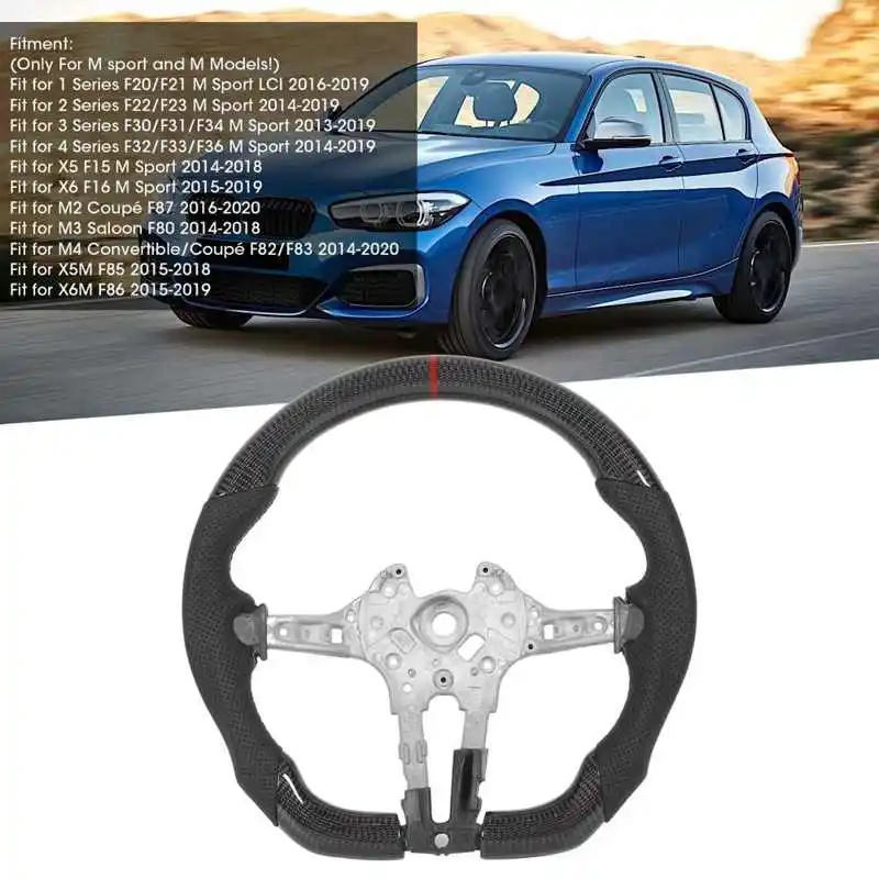 맞춤형 탄소 섬유 스티어링 휠 나파 천공 가죽 자동차 액세서리, BMW F20 F22 F30 F32 X5 F15 X6 F16 M2 M3 M4 에 적합