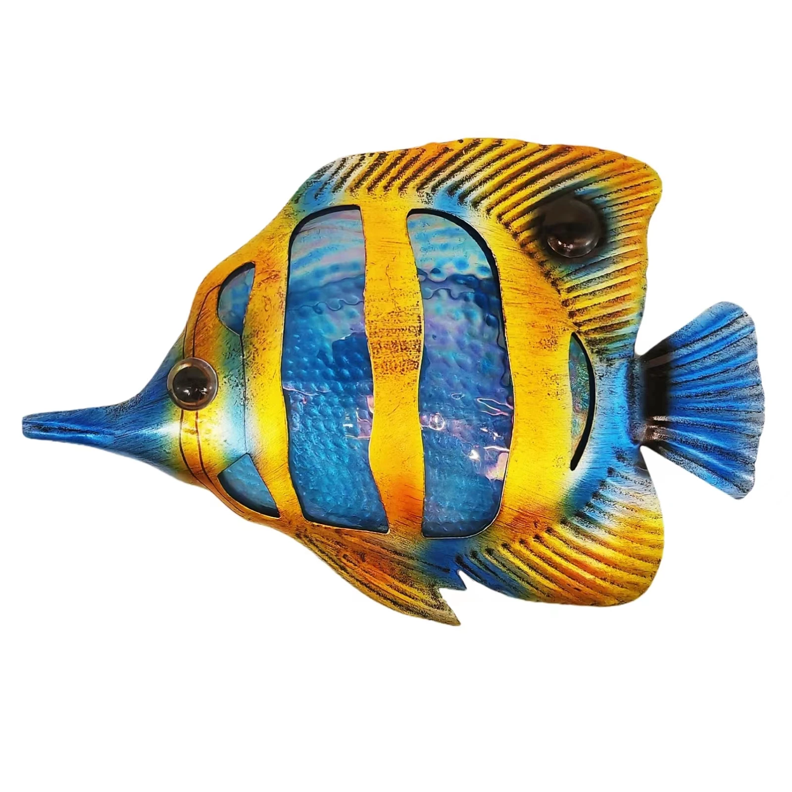 Colourful Metal Fish Wall Decoration for Home Garden Outdoor Pond
