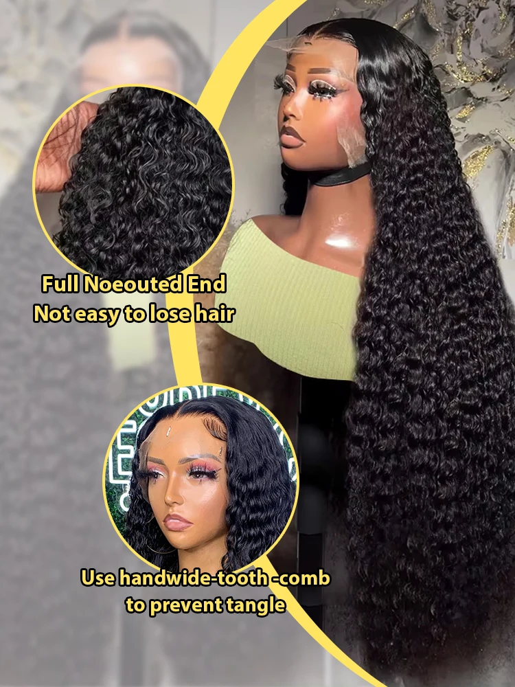 HD Transparent Brazilian Remy Human Hair Wig 30 32 40 Inch Deep Wave 13x4 Curly Lace Front 13x6 Water Wave Lace Frontal Wigs