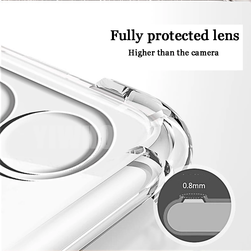 Shockproof Transparent Airbag Phone Case - Soft TPU Clear Back Cover
