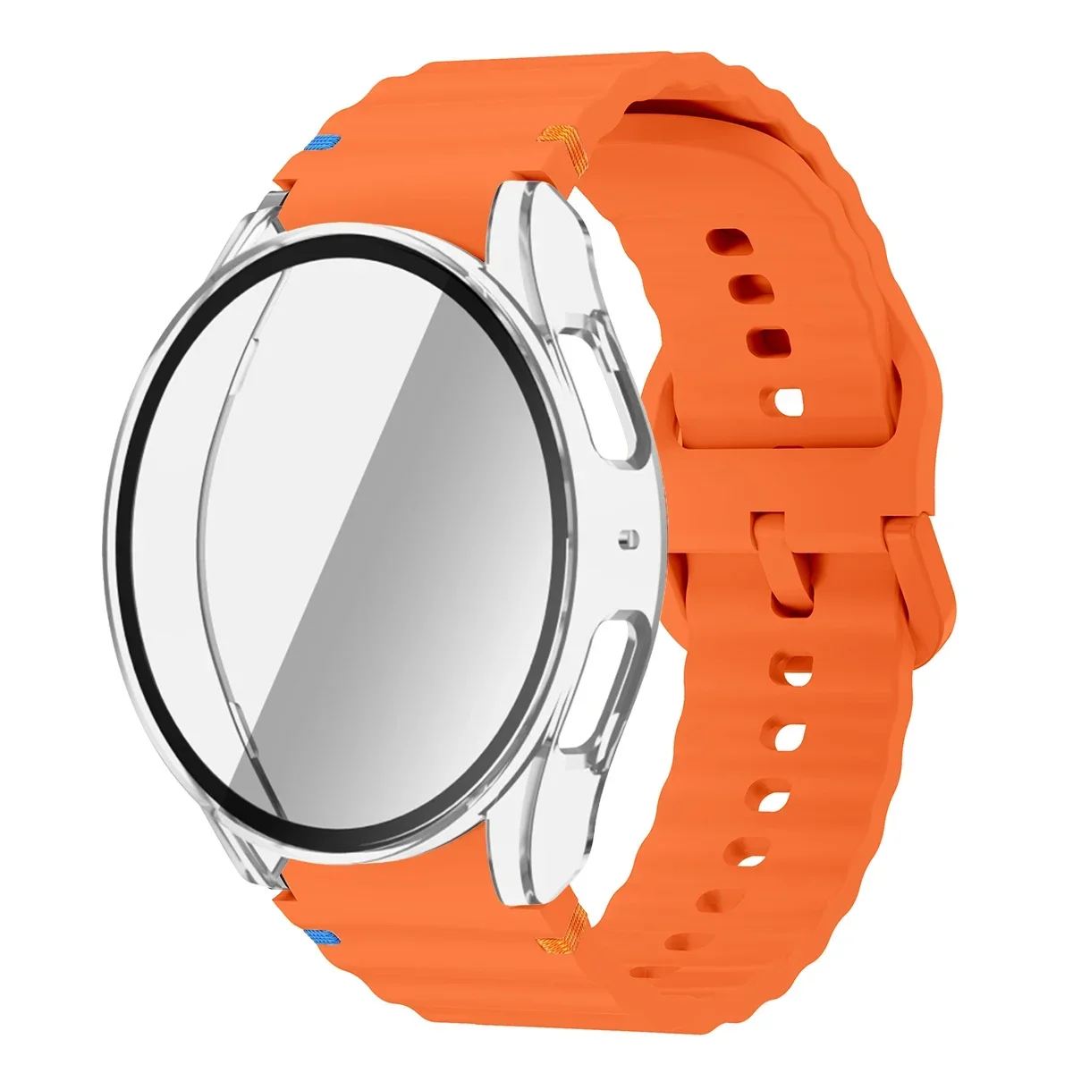 Enhanced Silicone Band and Bumper Case with Tempered Glass Screen Protector