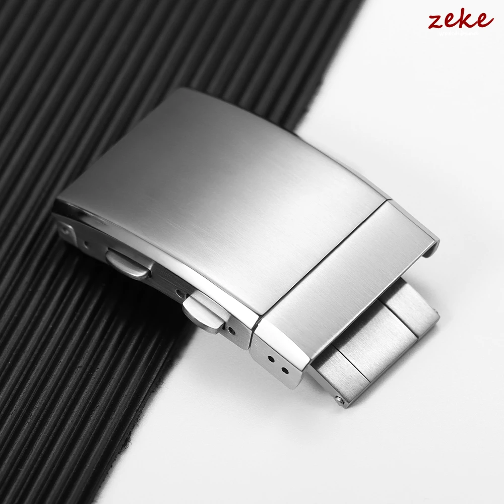 Premium Solid Stainless Steel Adjustable Brushed Watch Clasp with Folding Safety Buckle